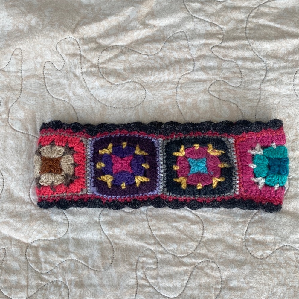 granny squares crochet earband